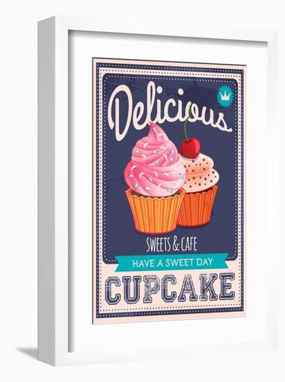 Vector Cupcakes Poster-null-Framed Art Print