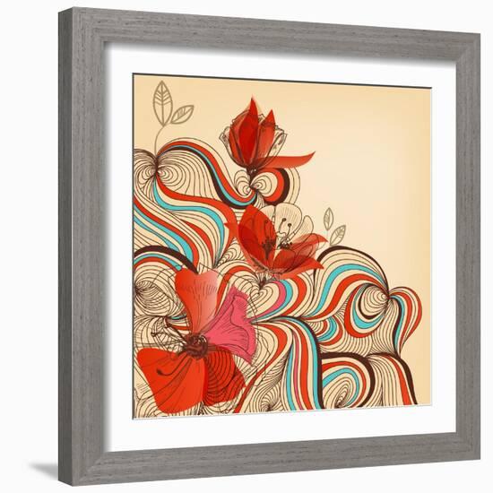 Vector Floral Background-Danussa-Framed Art Print