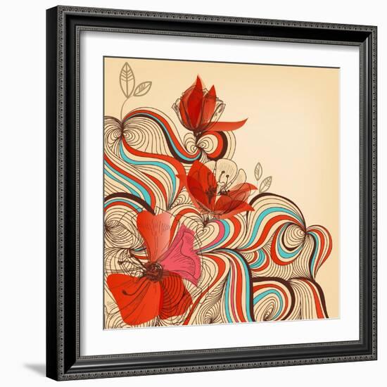 Vector Floral Background-Danussa-Framed Art Print