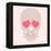 Vector Funny, Candy, Brown Skull with Heart Eyes, Diamonds, Brilliants. Love and Valentine's Day-karnoff-Framed Stretched Canvas