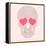 Vector Funny, Candy, Brown Skull with Heart Eyes, Diamonds, Brilliants. Love and Valentine's Day-karnoff-Framed Stretched Canvas