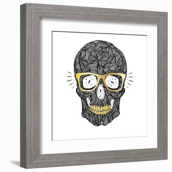 Vector Funny, Candy Skull-karnoff-Framed Art Print