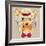 Vector Funny Cartoon Hipster Dog Yorkshire Terrier-kavalenkava volha-Framed Art Print