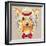 Vector Funny Cartoon Hipster Dog Yorkshire Terrier-kavalenkava volha-Framed Art Print