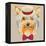 Vector Funny Cartoon Hipster Dog Yorkshire Terrier-kavalenkava volha-Framed Stretched Canvas