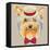 Vector Funny Cartoon Hipster Dog Yorkshire Terrier-kavalenkava volha-Framed Stretched Canvas