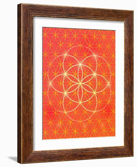 Vector Geometric Background Is. Bright Pattern. Sacred Geometry, Flower of Life.-An Vino-Framed Art Print