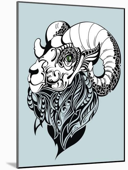 Vector Goat-worksart-Mounted Art Print