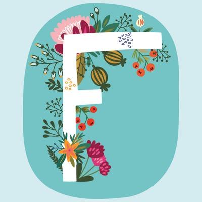 Vector Hand Drawn Floral Monogram with Vintage Amazing Flowers! Letters T  Perfect for Backgrounds O' Prints - MarushaBelle
