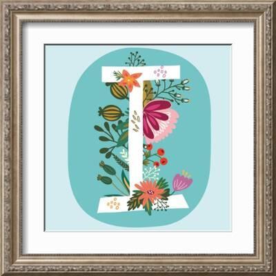 Vector Hand Drawn Floral Monogram with Vintage Amazing Flowers! Letters T  Perfect for Backgrounds O' Prints - MarushaBelle