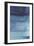 Vector Hand Drawn Watercolor Dark Blue Vertical Background - Invitations, Posters, Cards Template --Separisa-Framed Art Print