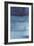 Vector Hand Drawn Watercolor Dark Blue Vertical Background - Invitations, Posters, Cards Template --Separisa-Framed Art Print