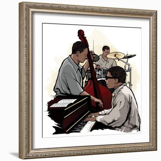 Vector Illustration of a Jazz Band-isaxar-Framed Art Print