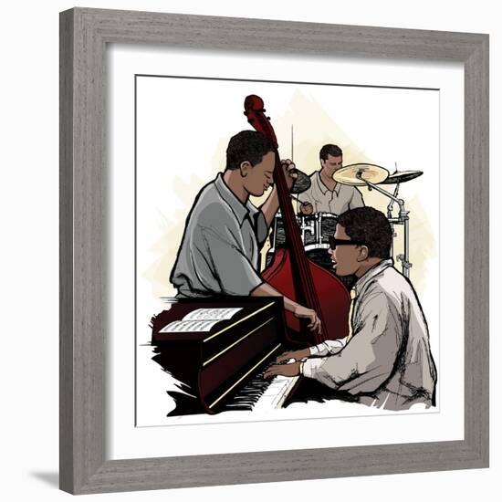 Vector Illustration of a Jazz Band-isaxar-Framed Art Print