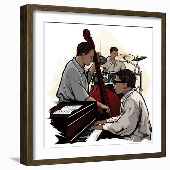 Vector Illustration of a Jazz Band-isaxar-Framed Art Print