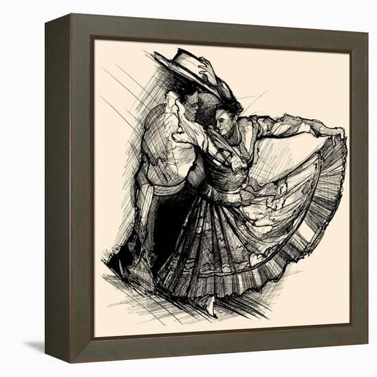 Vector Illustration of a Latino Dance Drawing-isaxar-Framed Stretched Canvas