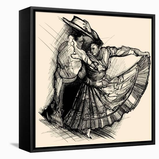 Vector Illustration of a Latino Dance Drawing-isaxar-Framed Stretched Canvas