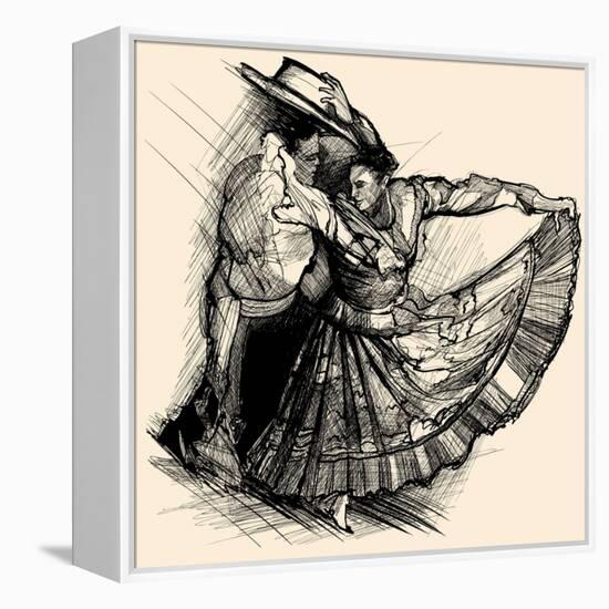 Vector Illustration of a Latino Dance Drawing-isaxar-Framed Stretched Canvas