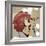 Vector Illustration of an Afro American Jazz Singer on Grunge Background-isaxar-Framed Art Print