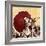 Vector Illustration of an Afro American Jazz Singer on Grunge Background-isaxar-Framed Art Print