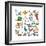 Vector Illustration of Cartoon Animals-Sarawut Padungkwan-Framed Art Print