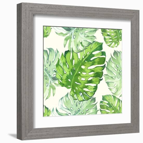 Vector Illustration with Tropical Leaves-Monash-Framed Art Print