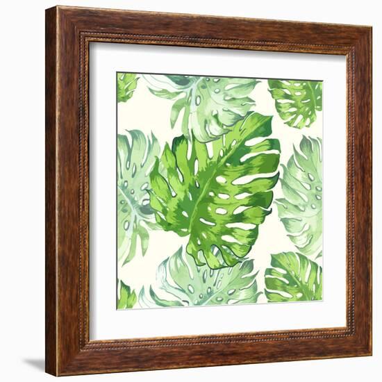 Vector Illustration with Tropical Leaves-Monash-Framed Art Print