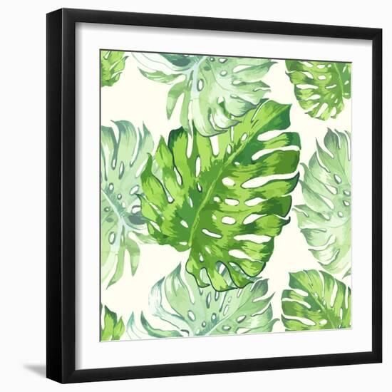 Vector Illustration with Tropical Leaves-Monash-Framed Premium Giclee Print