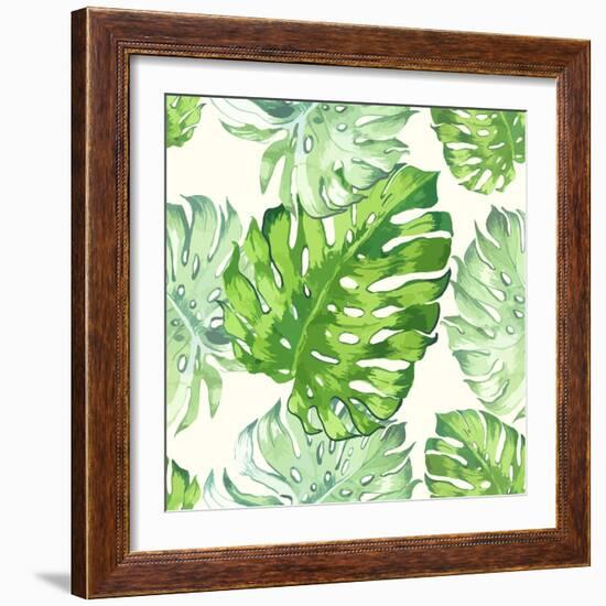 Vector Illustration with Tropical Leaves-Monash-Framed Art Print