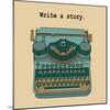 Vector Illustrations of Retro Typewriter-ircy-Mounted Art Print