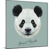 Vector Illustrative Portrait of Panda.Cute Attractive Face Bears.-ant_art-Mounted Art Print