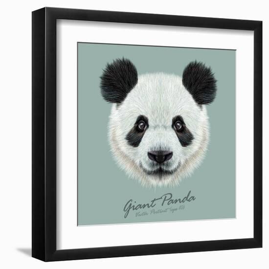 Vector Illustrative Portrait of Panda.Cute Attractive Face Bears.-ant_art-Framed Art Print