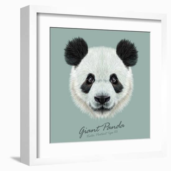 Vector Illustrative Portrait of Panda.Cute Attractive Face Bears.-ant_art-Framed Art Print