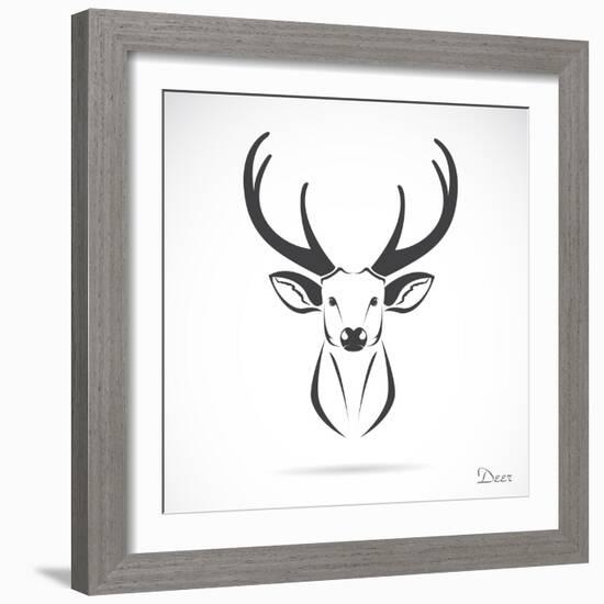 Vector Image of an Deer Head-yod67-Framed Art Print