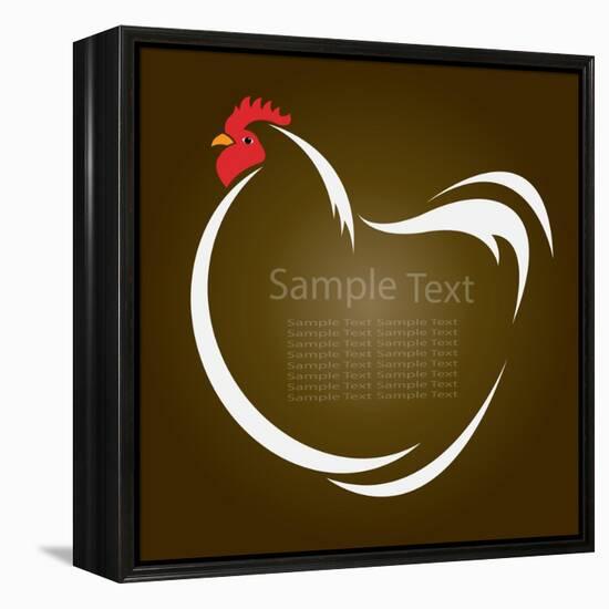 Vector Image of an Hen-yod67-Framed Stretched Canvas