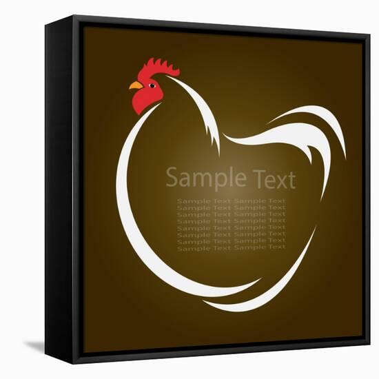 Vector Image of an Hen-yod67-Framed Stretched Canvas