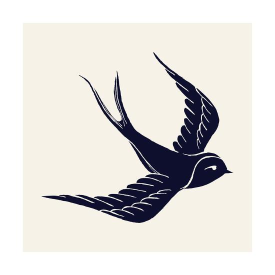 Vector Ink Pen Hand Drawn Flying Swallow Silhouette Illustration With Vintage Feel Flying Swallow Art Print By Mascha Tace Art Com
