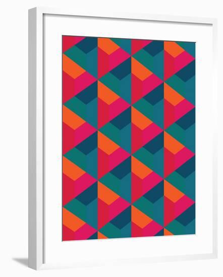 Vector Modern Seamless Colorful Geometry Pattern, Color Abstract Geometric Background, Pillow Multi-Sunspire-Framed Art Print