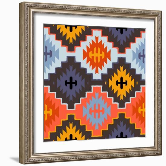 Vector Navajo Tribal Ornament-tukkki-Framed Art Print