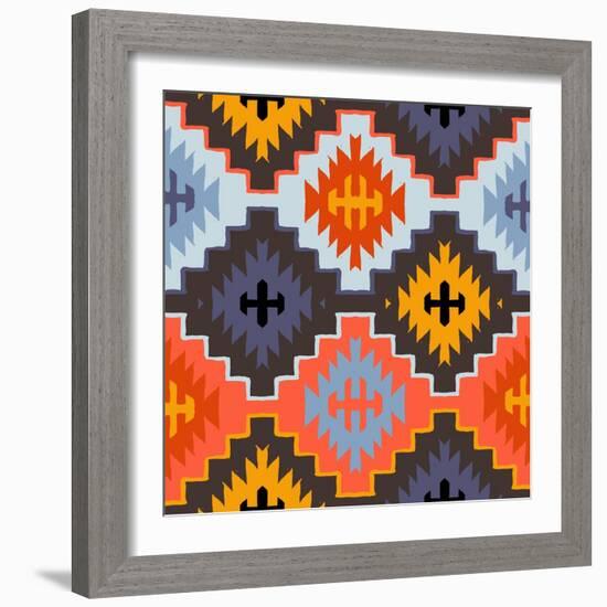 Vector Navajo Tribal Ornament-tukkki-Framed Art Print