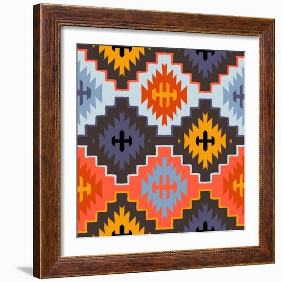 Vector Navajo Tribal Ornament-tukkki-Framed Art Print