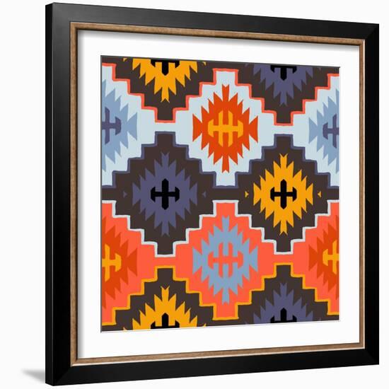 Vector Navajo Tribal Ornament-tukkki-Framed Art Print