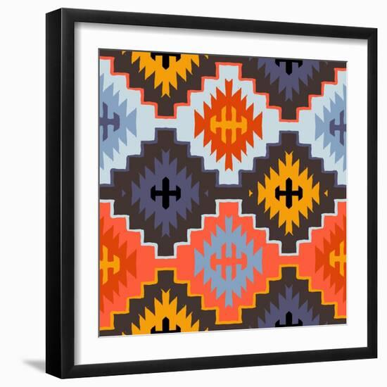 Vector Navajo Tribal Ornament-tukkki-Framed Art Print