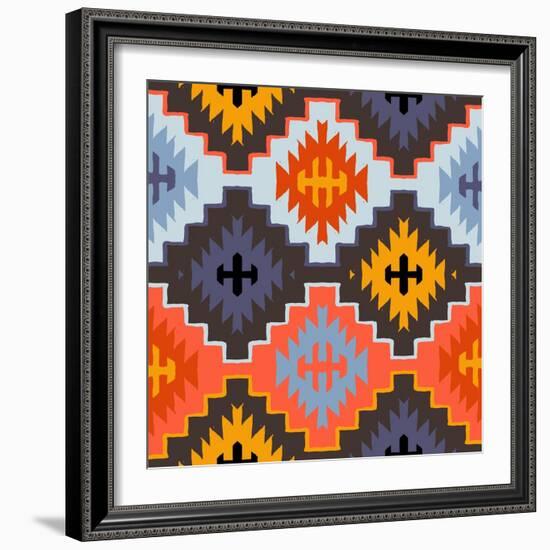 Vector Navajo Tribal Ornament-tukkki-Framed Art Print