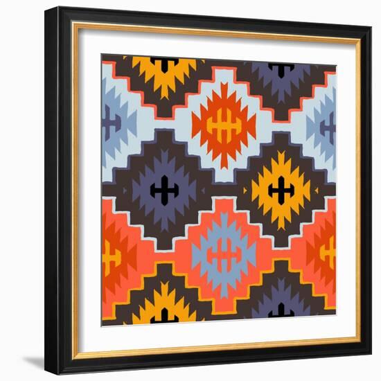 Vector Navajo Tribal Ornament-tukkki-Framed Art Print