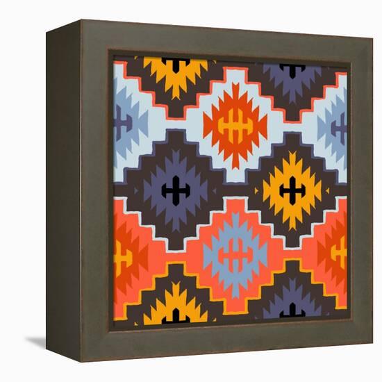 Vector Navajo Tribal Ornament-tukkki-Framed Stretched Canvas