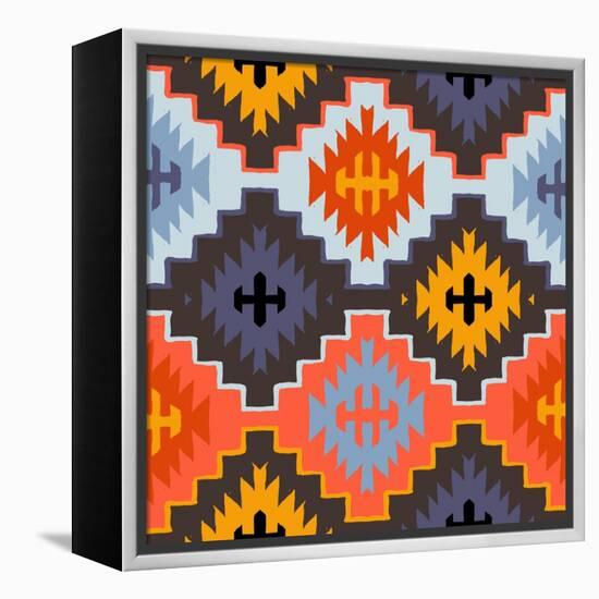 Vector Navajo Tribal Ornament-tukkki-Framed Stretched Canvas