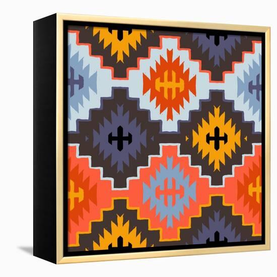 Vector Navajo Tribal Ornament-tukkki-Framed Stretched Canvas