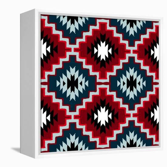 Vector Navajo Tribal Ornament-tukkki-Framed Stretched Canvas