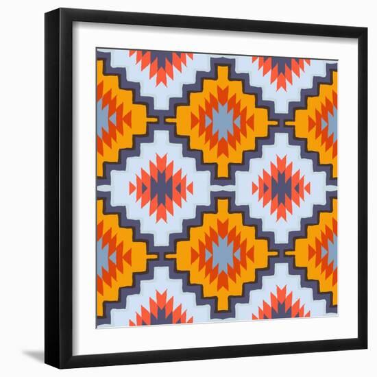 Vector Navajo Tribal Ornament-tukkki-Framed Art Print